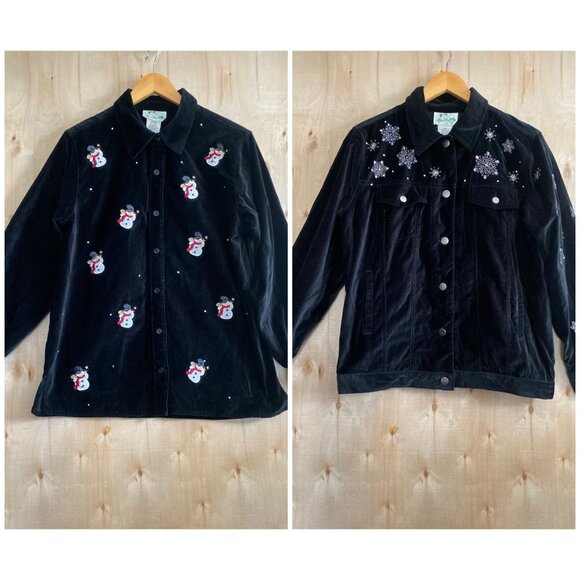 Set of 2 Vintage Quacker Factory Holiday Jacket Set – Snowmen & Snowflakes Sz S - Picture 14 of 14